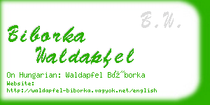 biborka waldapfel business card